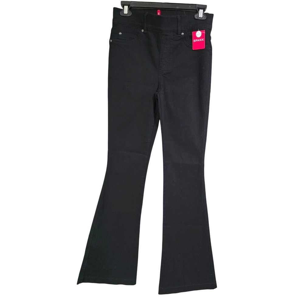 Spanx Flare Jeans Womens Small Petite Black New Flare Leg High Rise Pull On